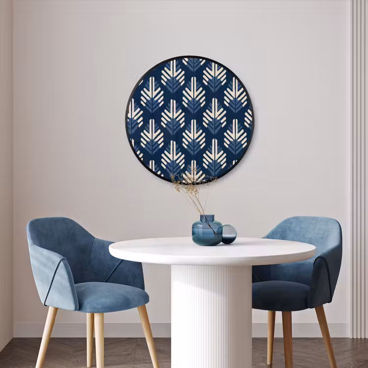 Ronde fotolijst - Modern - Patroon - Blauw — 3