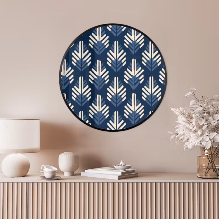 Ronde fotolijst - Modern - Patroon - Blauw — 4