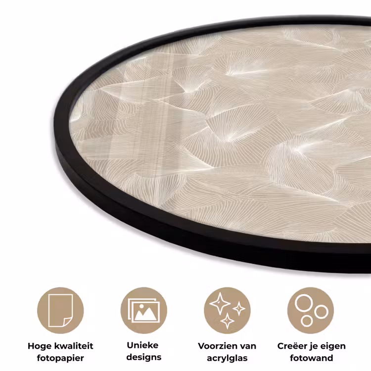 Ronde fotolijst - Organisch - Textuur - Beige — 5
