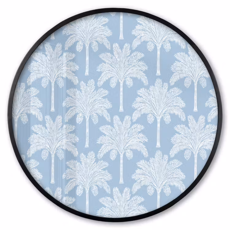 Ronde fotolijst - Palmboom - Modern - Blauw — 1