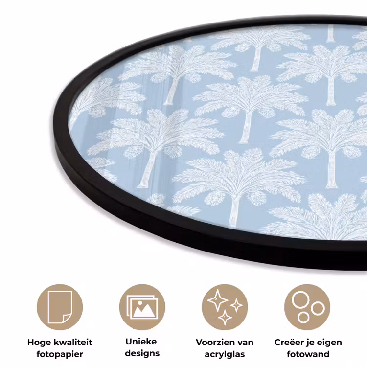 Ronde fotolijst - Palmboom - Modern - Blauw — 5