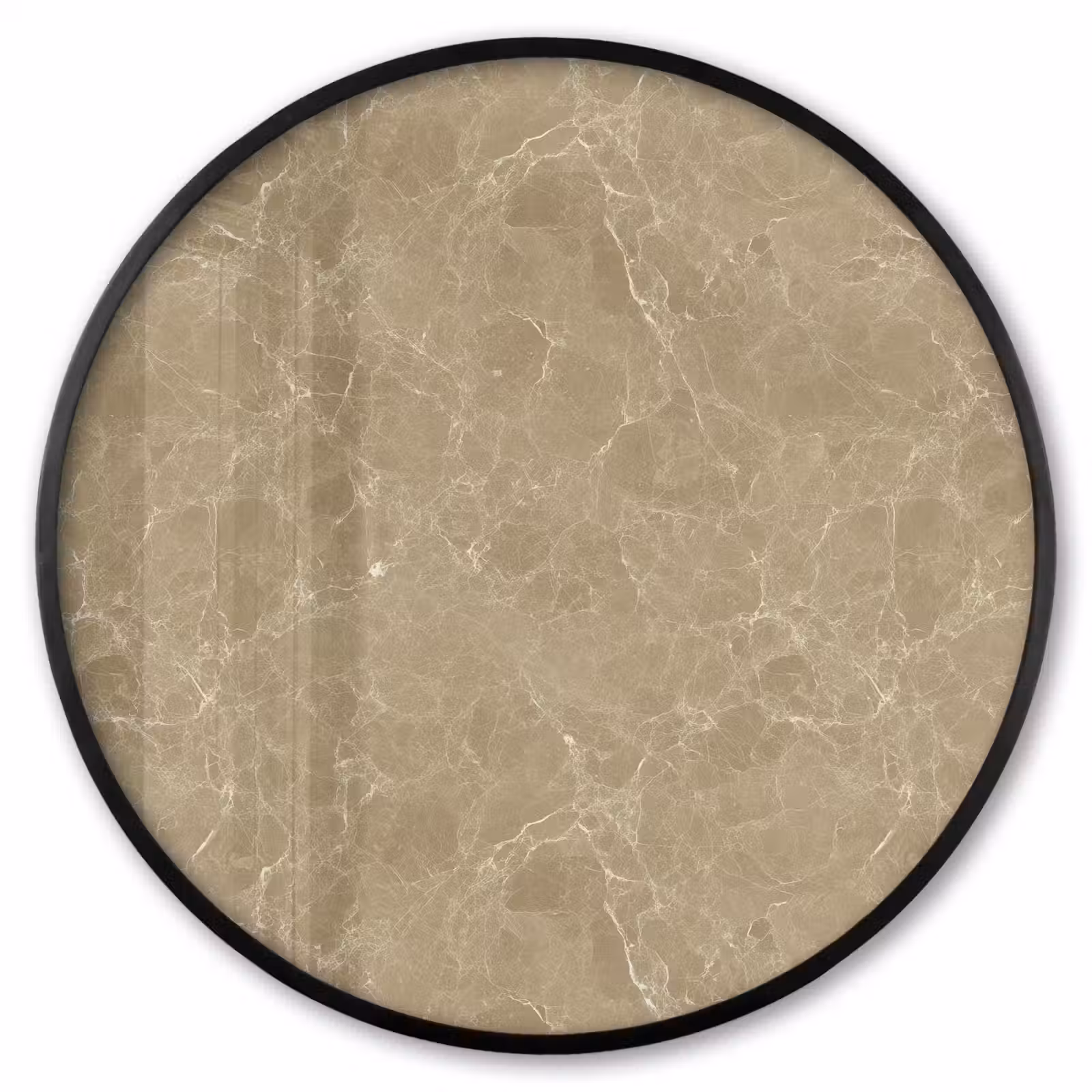 Ronde fotolijst - Beige - Marmer - Witte aders — 1