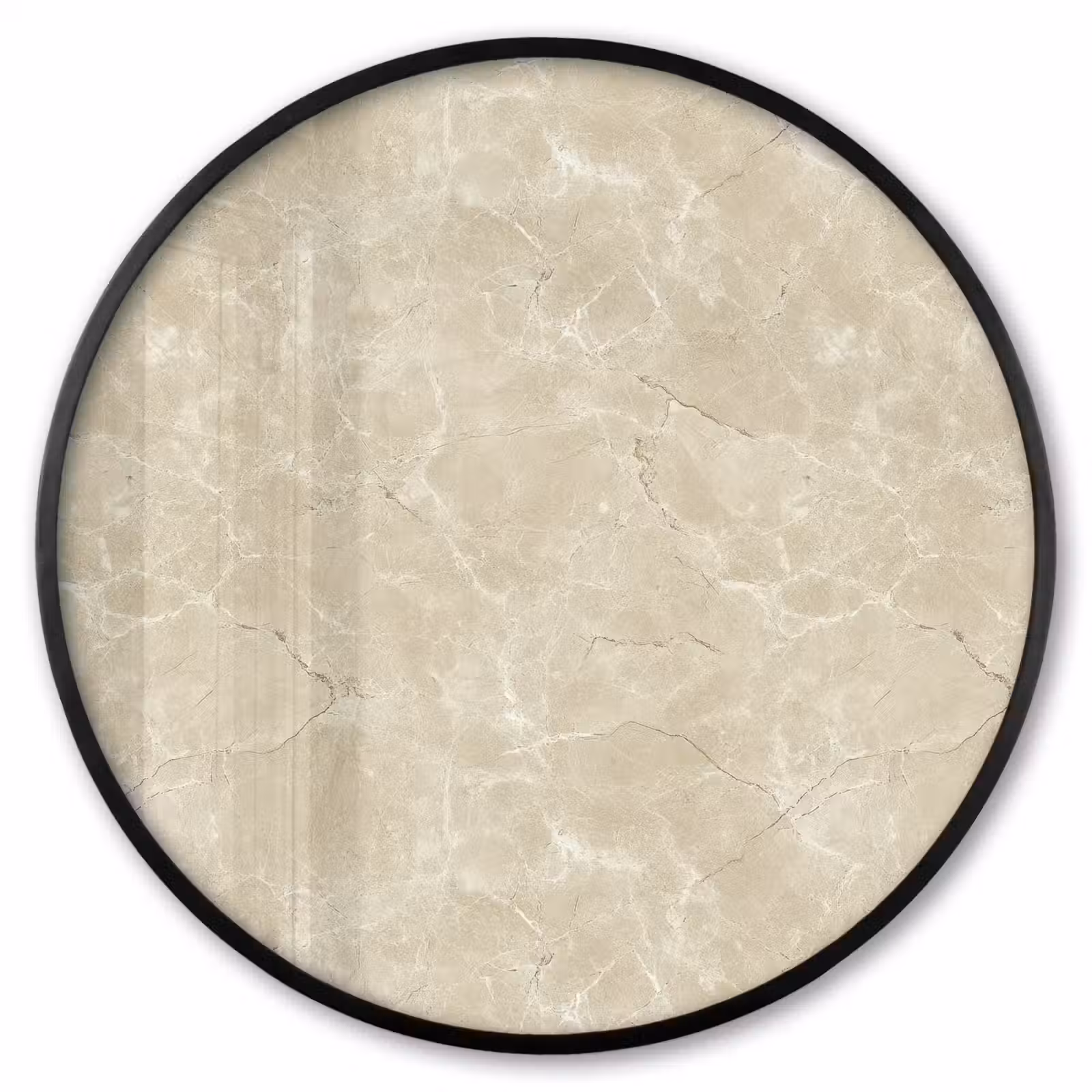 Ronde fotolijst - Lichtbeige - Marmer - Diffusie adering — 1