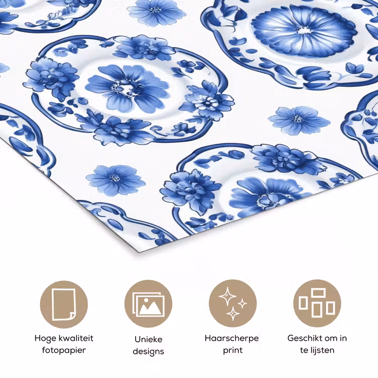 Poster - Sierborden - Bloemen - Blauw — 5