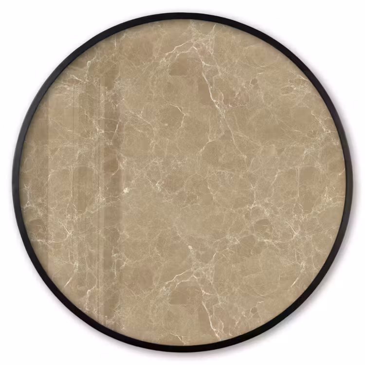 Ronde fotolijst - Beige - Marmer - Witte aders — 1