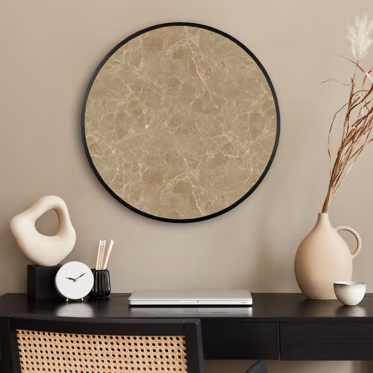 Ronde fotolijst - Beige - Marmer - Witte aders — 2