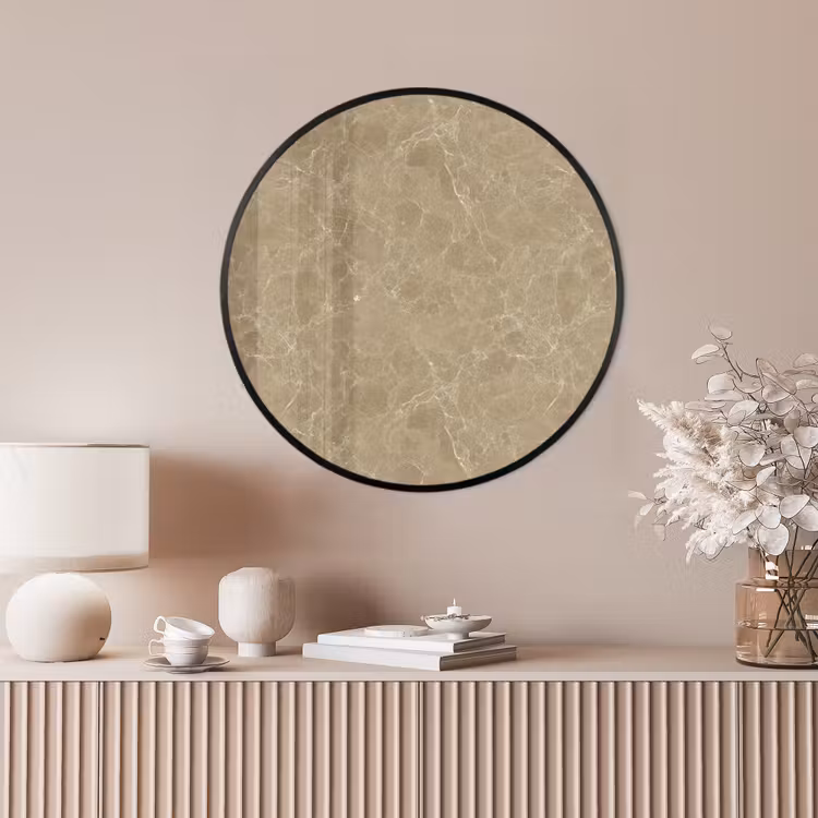 Ronde fotolijst - Beige - Marmer - Witte aders — 4