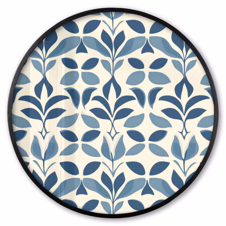 Ronde fotolijst - Flora - Modern - Blauw — 1
