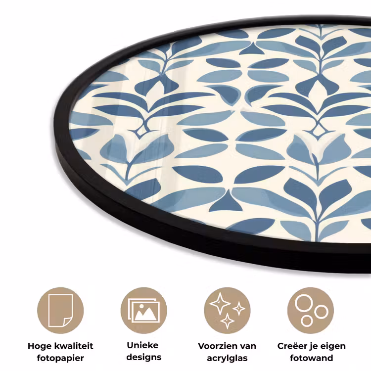 Ronde fotolijst - Flora - Modern - Blauw — 5