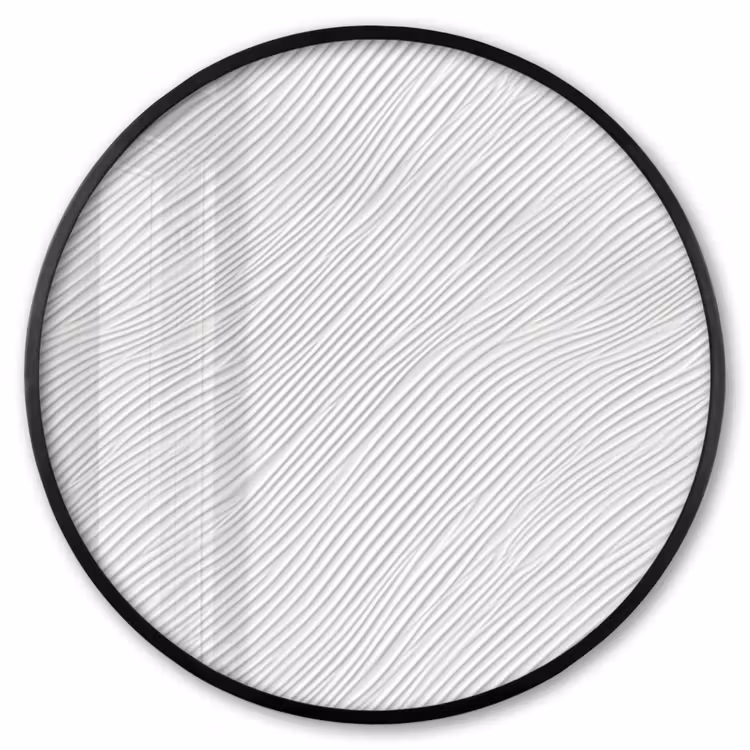 Ronde fotolijst - Golven - Ribbels - Wit — 1