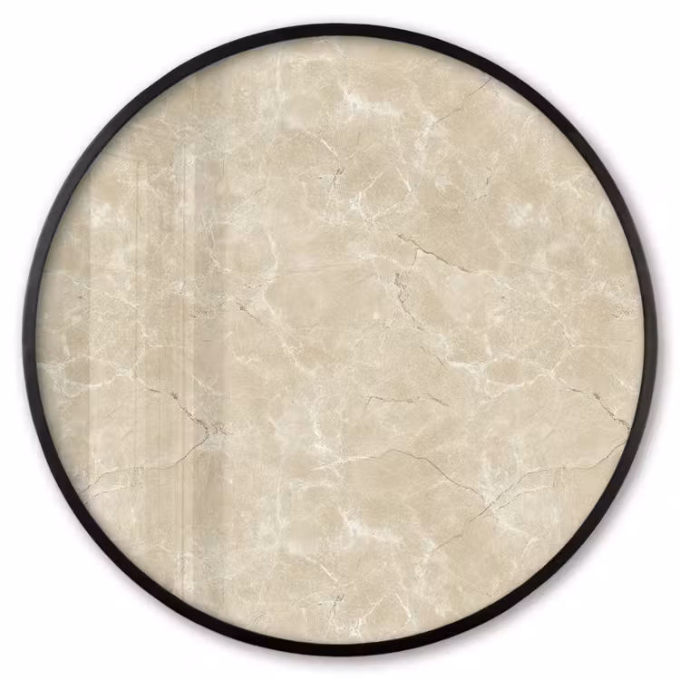 Ronde fotolijst - Lichtbeige - Marmer - Diffusie adering — 1