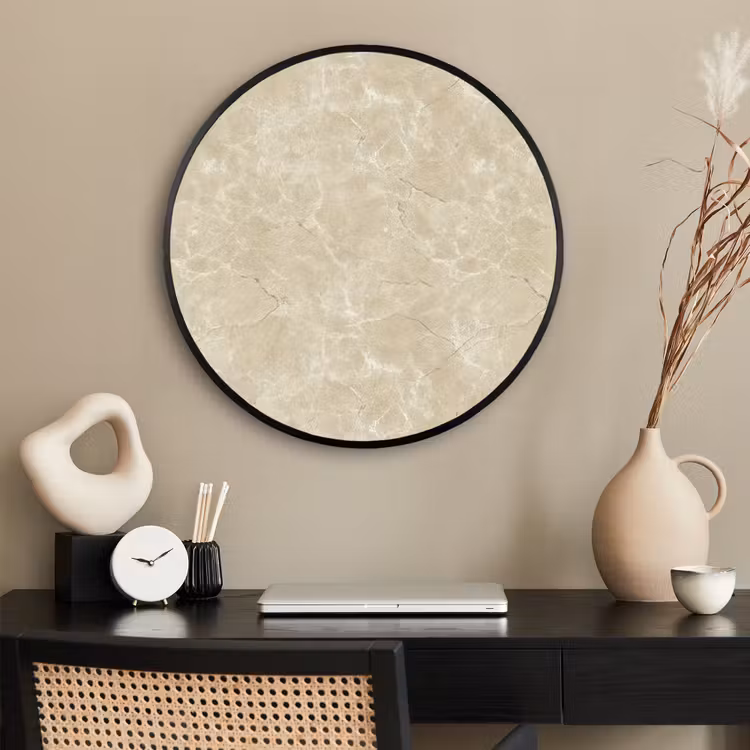 Ronde fotolijst - Lichtbeige - Marmer - Diffusie adering — 2