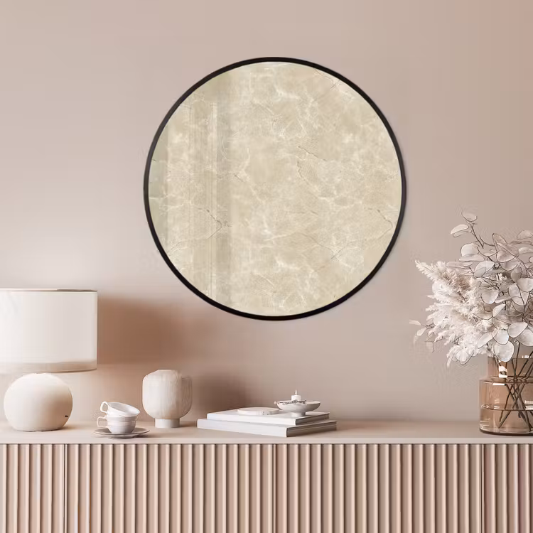 Ronde fotolijst - Lichtbeige - Marmer - Diffusie adering — 4