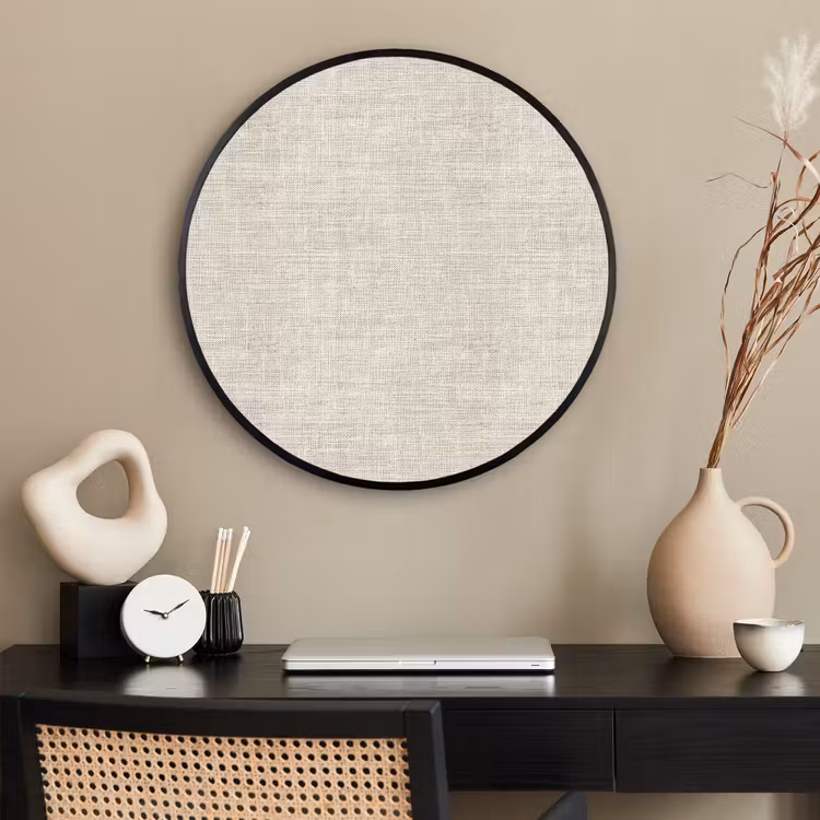 Ronde fotolijst - Linnen - Textuur - Beige — 2
