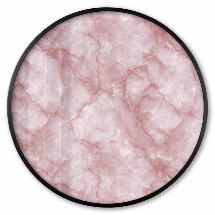 Ronde fotolijst - Roze - Kwartsmarmer - Aders — 1