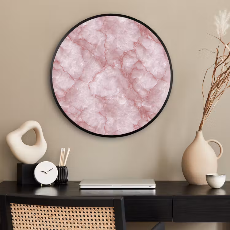 Ronde fotolijst - Roze - Kwartsmarmer - Aders — 2