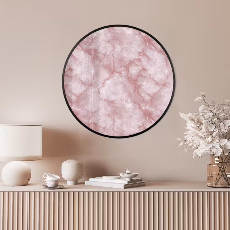 Ronde fotolijst - Roze - Kwartsmarmer - Aders — 4