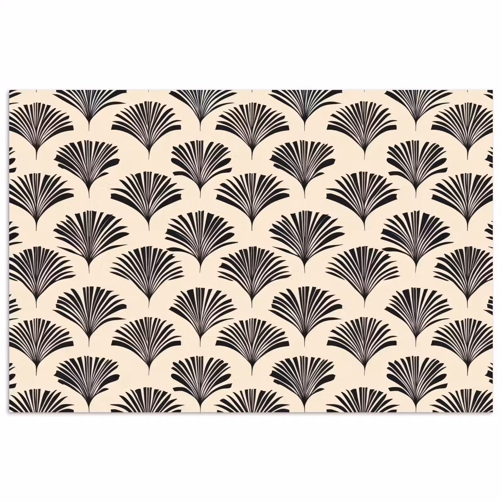 Poster - Waaiers - Botanisch - Zwart - Beige — 1
