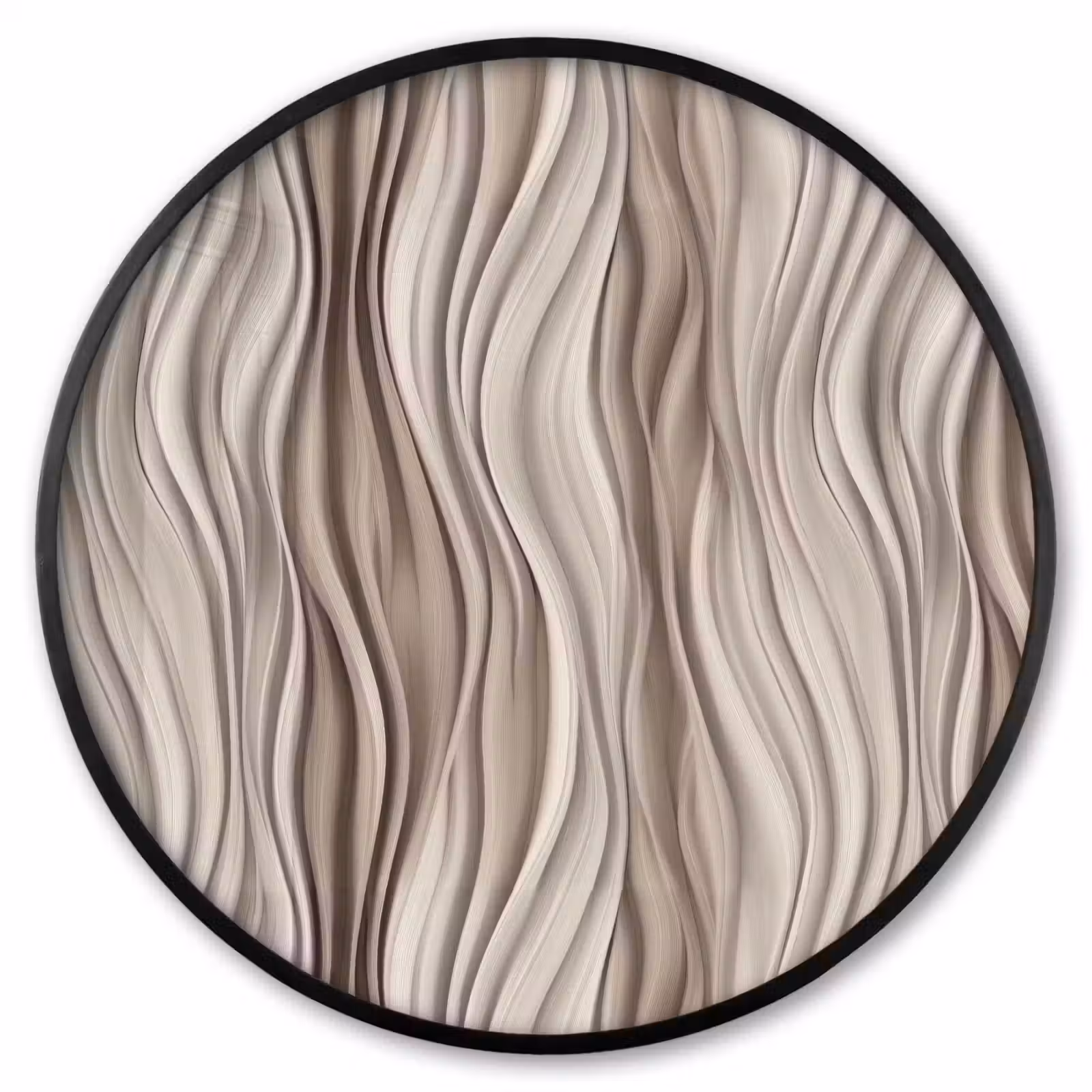 Ronde fotolijst - Golven - 3D - Crème — 1