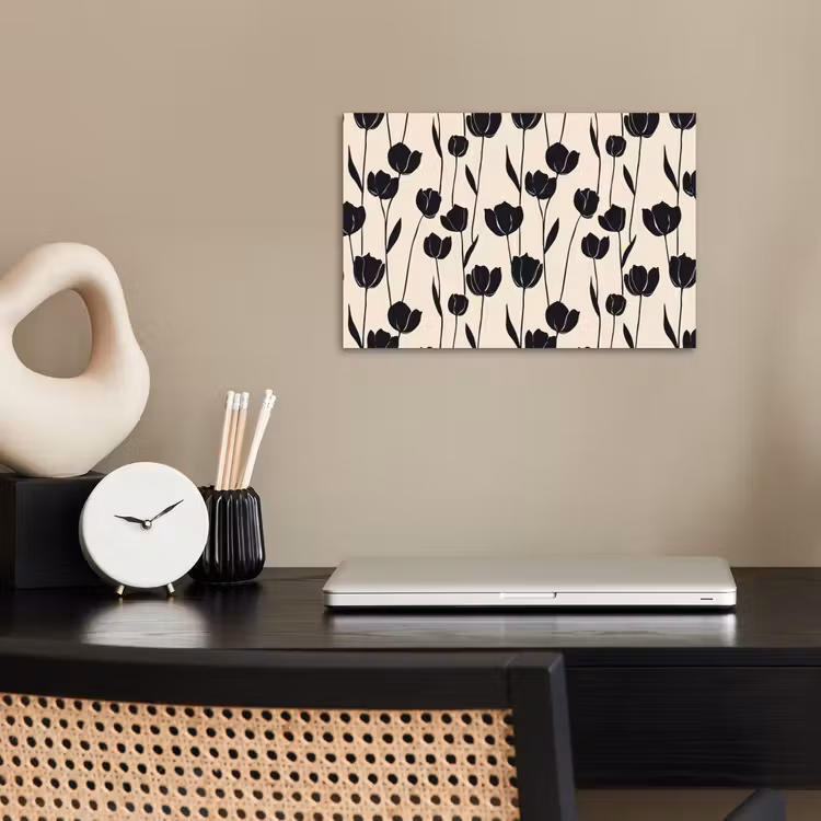 Poster - Tulpen - Patroon - Zwart — 2