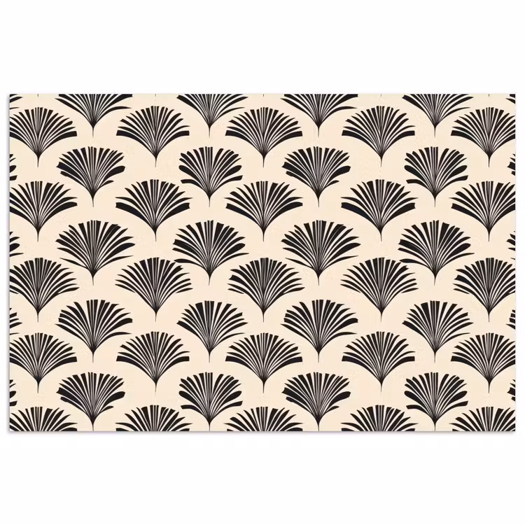 Poster - Waaiers - Botanisch - Zwart - Beige — 1