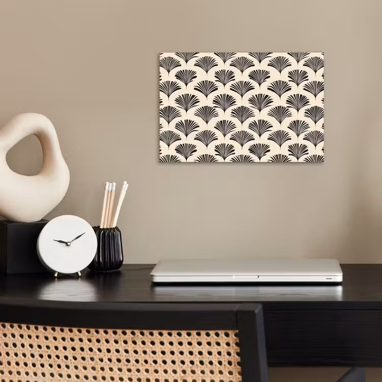 Poster - Waaiers - Botanisch - Zwart - Beige — 2