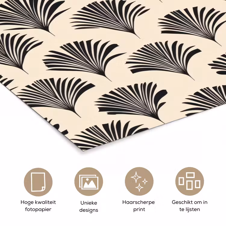 Poster - Waaiers - Botanisch - Zwart - Beige — 5