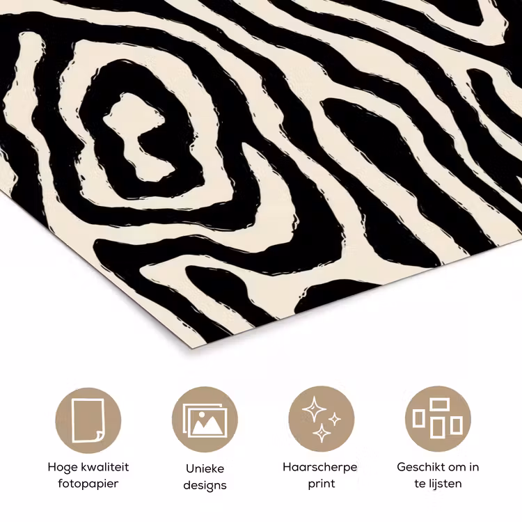 Poster - Zebra - Zwart - Abstract — 5