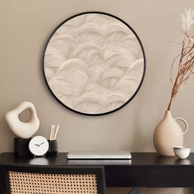 Ronde fotolijst - Bogen - Patroon - Beige — 2