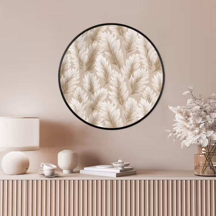 Ronde fotolijst - Botanisch - Patroon - Beige — 4