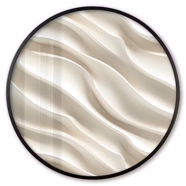 Ronde fotolijst - Diagonaal - Golven - Crème — 1