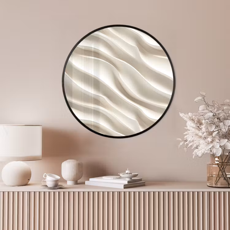 Ronde fotolijst - Diagonaal - Golven - Crème — 4