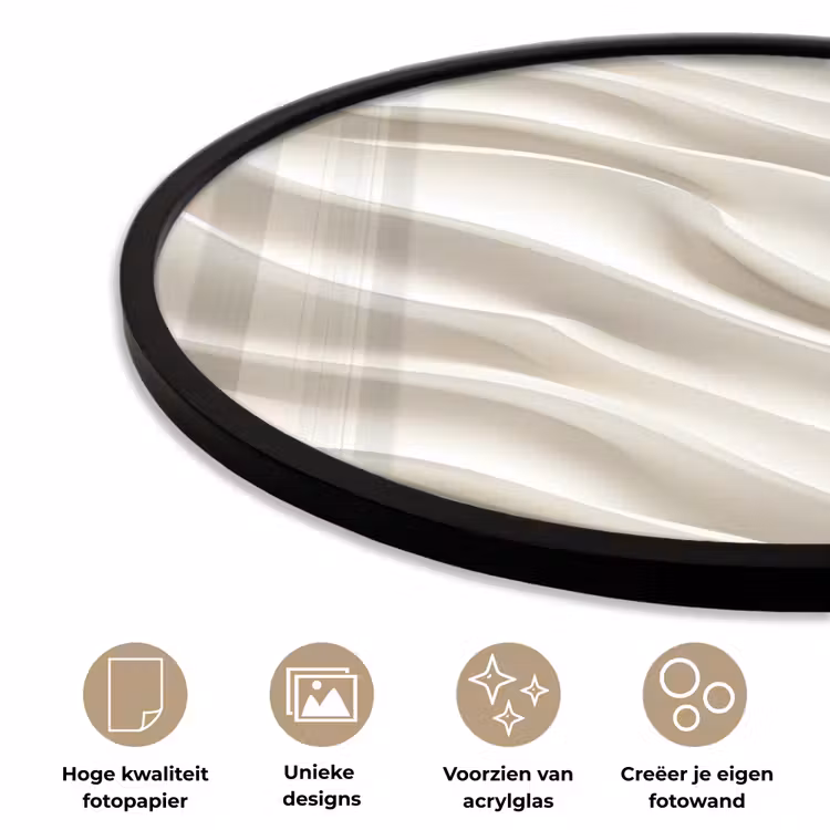 Ronde fotolijst - Diagonaal - Golven - Crème — 5