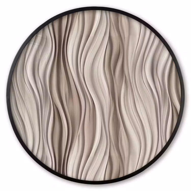 Ronde fotolijst - Golven - 3D - Crème — 1