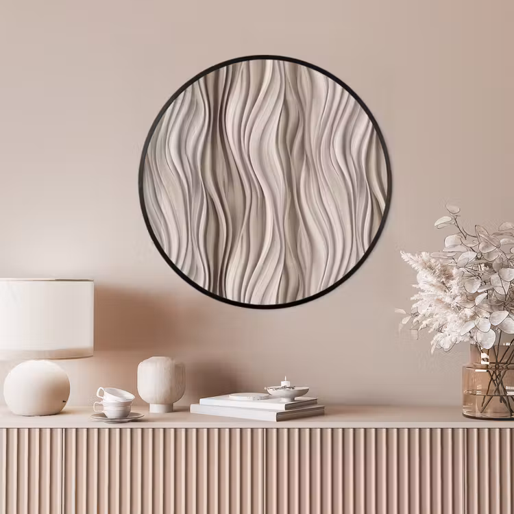 Ronde fotolijst - Golven - 3D - Crème — 4