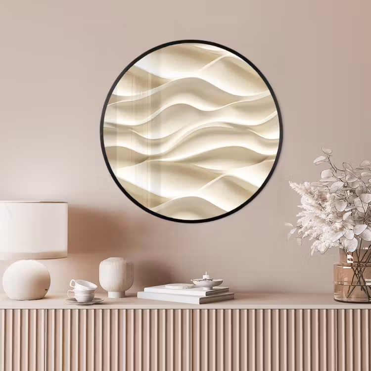Ronde fotolijst - Lijnen - Golvend - Crème — 4