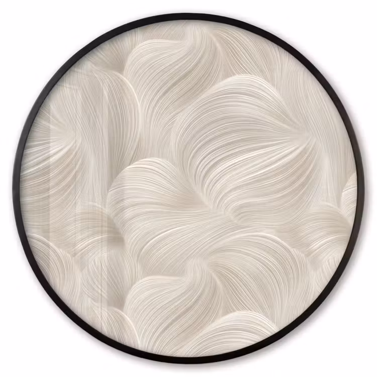 Ronde fotolijst - Lijnen - Waaier - Beige — 1