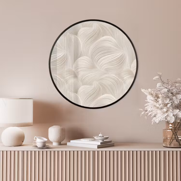 Ronde fotolijst - Lijnen - Waaier - Beige — 4