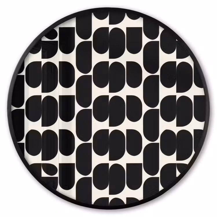 Ronde fotolijst - Modern - Patroon - Zwart — 1