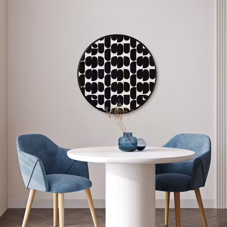 Ronde fotolijst - Modern - Patroon - Zwart — 3