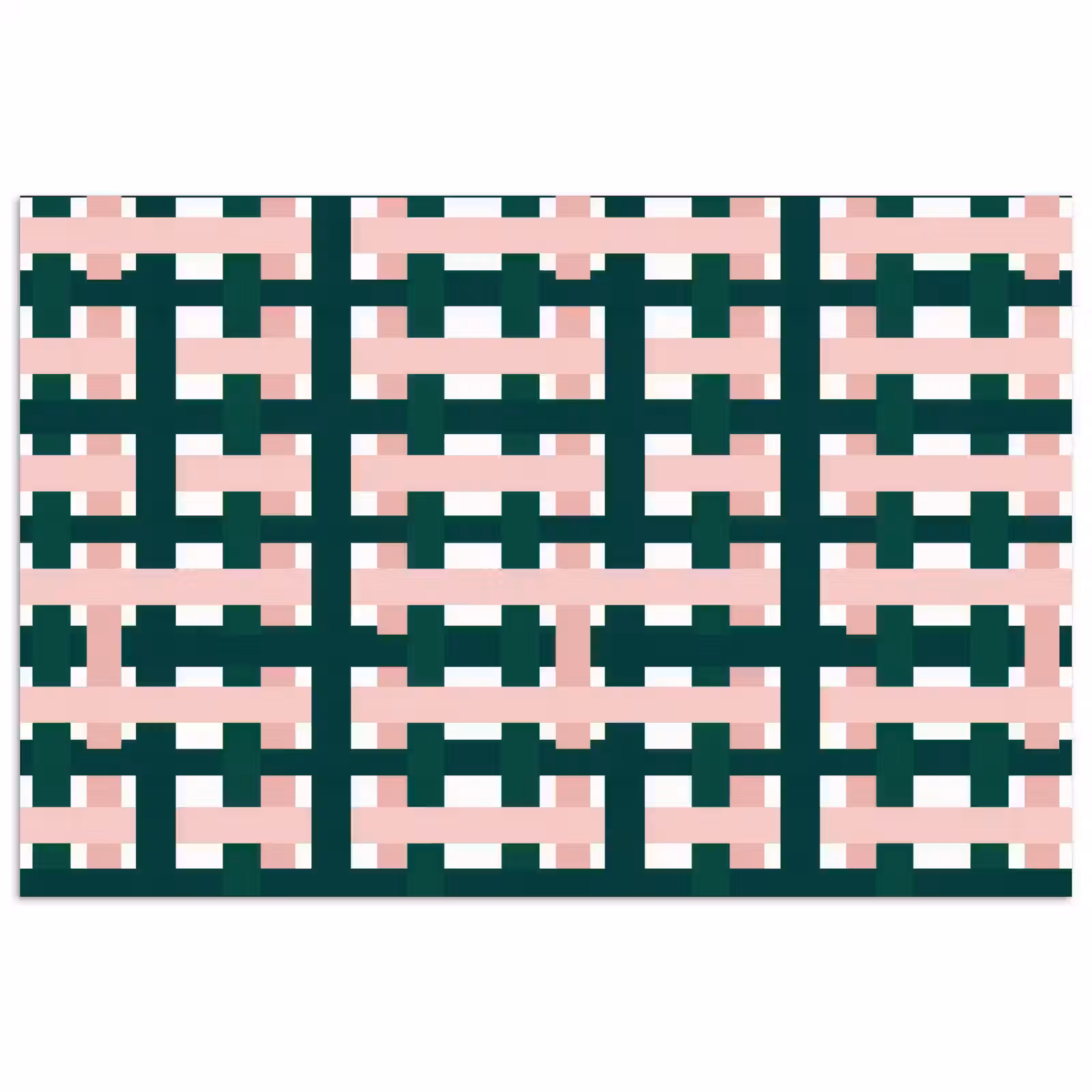 Poster - Vlechtpatroon - Groen - Roze - Grafisch — 1