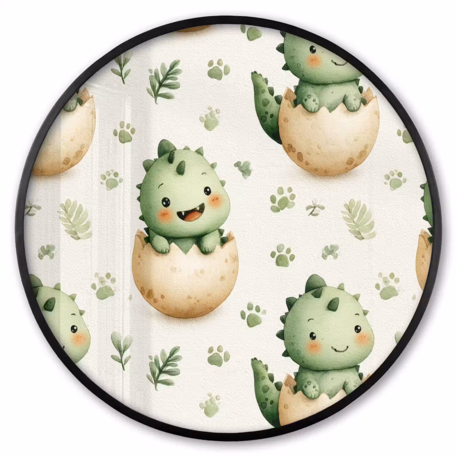 Ronde fotolijst - Dino - Eieren - Groen — 1