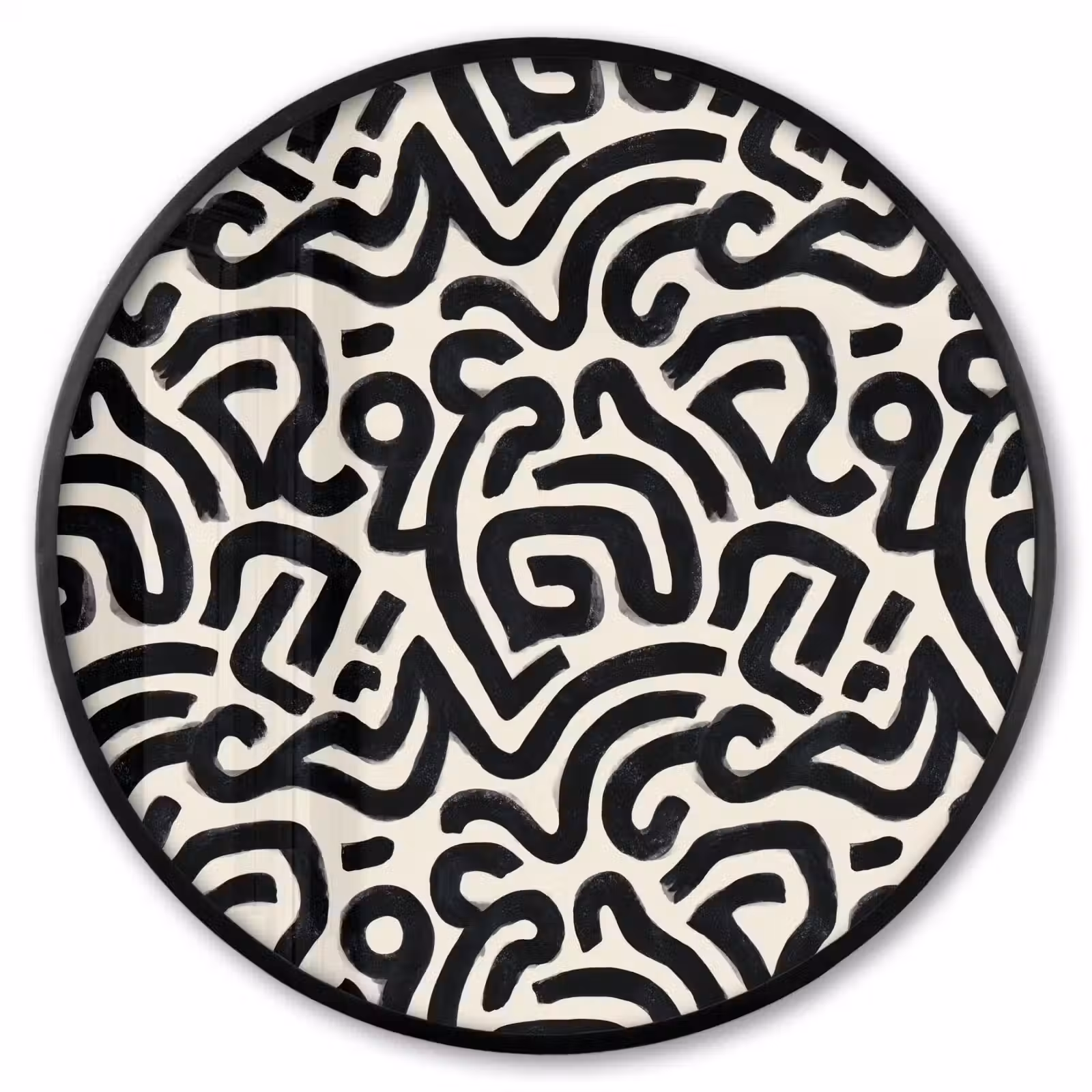 Ronde fotolijst - Modern - Abstract - Zwart — 1