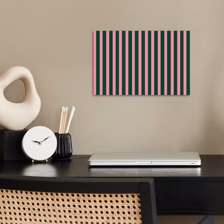 Poster - Verticale strepen - Groen - Roze — 2