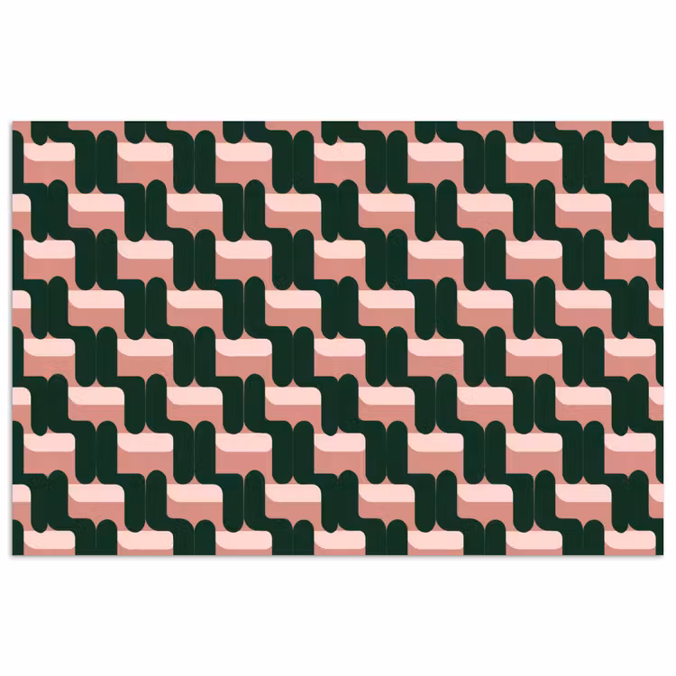 Poster - Vlechtpatroon - Groen - Roze - Geometrisch — 1