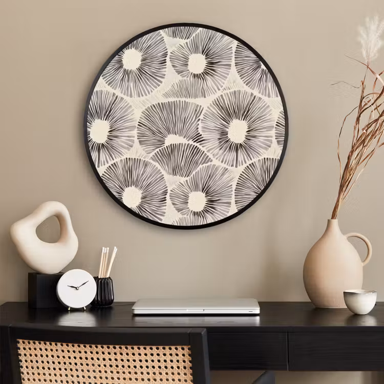Ronde fotolijst - Cirkels - Patroon - Zwart — 2