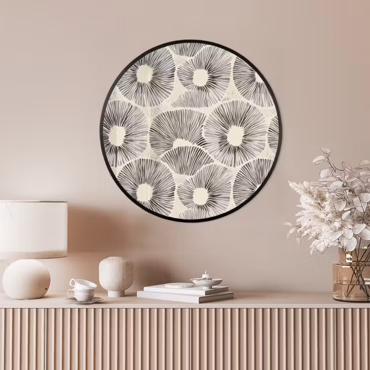 Ronde fotolijst - Cirkels - Patroon - Zwart — 4