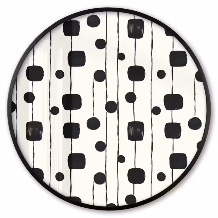 Ronde fotolijst - Grafisch - Modern - Zwart — 1