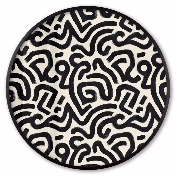 Ronde fotolijst - Modern - Abstract - Zwart — 1