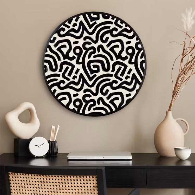 Ronde fotolijst - Modern - Abstract - Zwart — 2